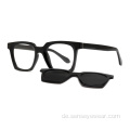 Square TR90 Magnetischer UV400 polarisierter Clip auf Sonnenbrillen